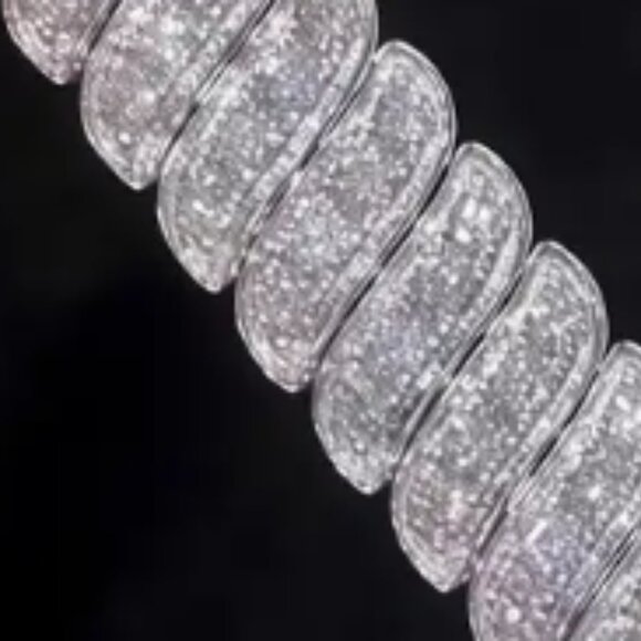 21.0g Full Moissanite Snake Shaped Bracelet Round Cut, 925 Sterling silver NEW - Picture 9 of 10